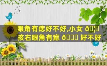 眼角有痣好不好,小女 🦋 孩右眼角有痣 🐟 好不好